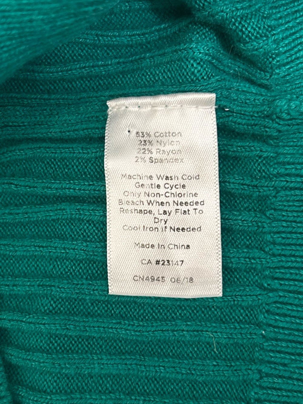 Talbots Emerald Ribbed Turtleneck Sweater - Picture 7 of 8